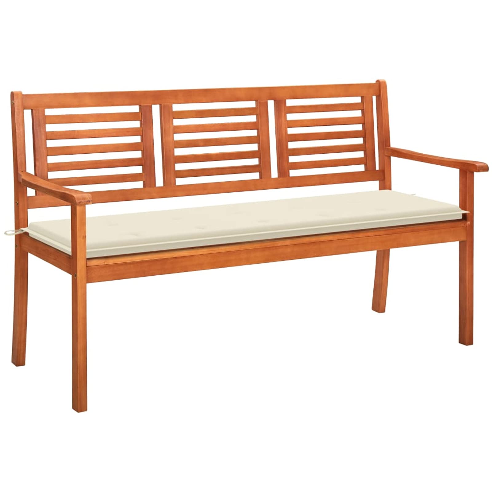 3-Seater Patio Bench with Cushion - 59.1