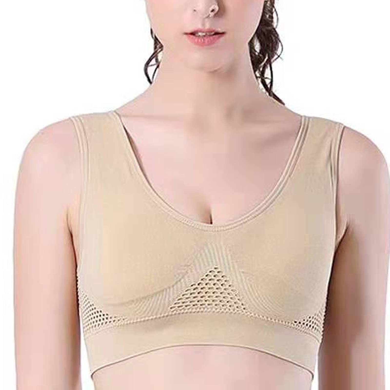 Plus Size Women's Tank Tops - Sports Bra Without Steel Ring, No Chest Support Yoga Running Cropped Vest for Comfortable Workouts & Casual Wear