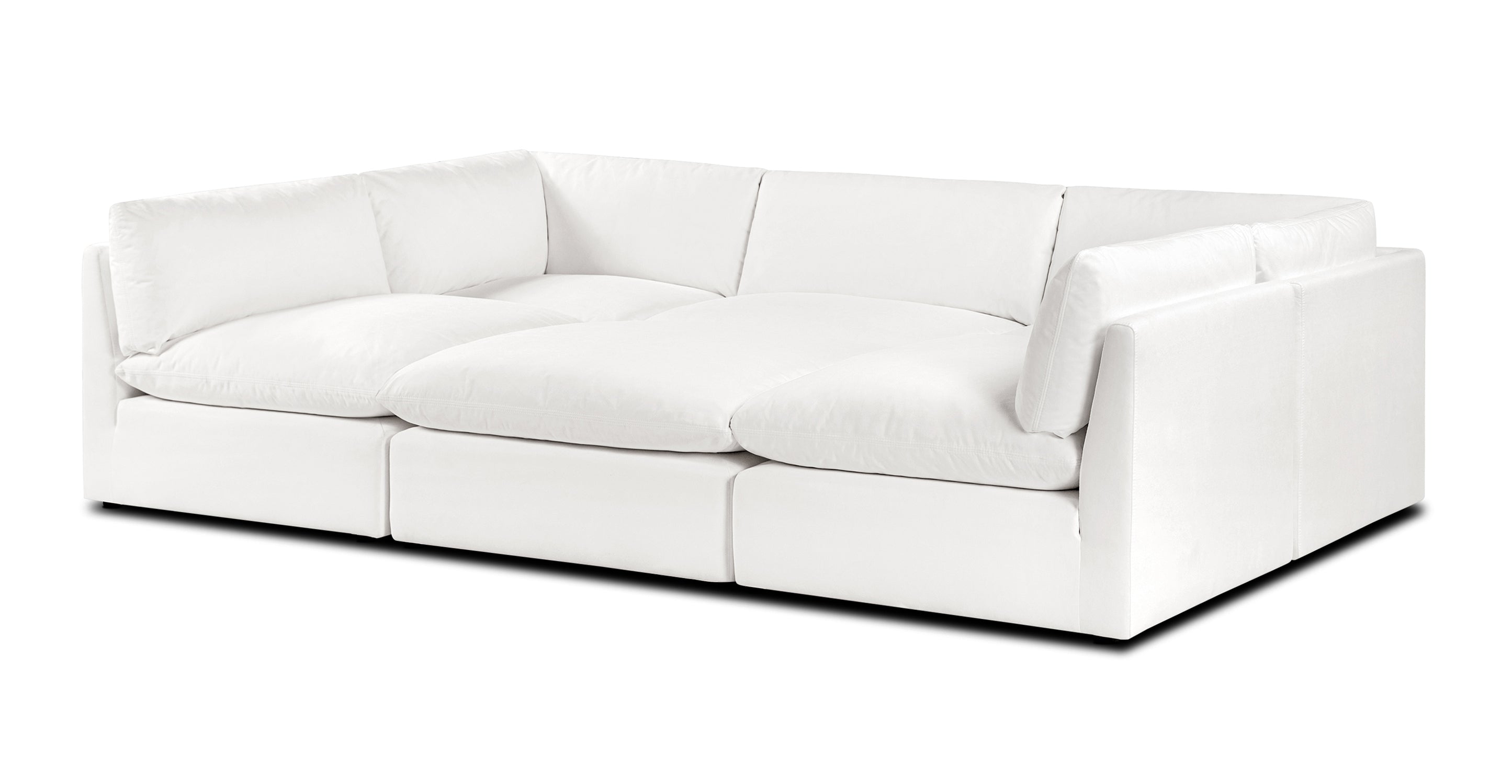 6-Seat Davos Modular Pit Sectional Sofa - Modern L-Shaped Sectional Couch with Reversible Chaise for Living Room, Family Room, and Home Theater