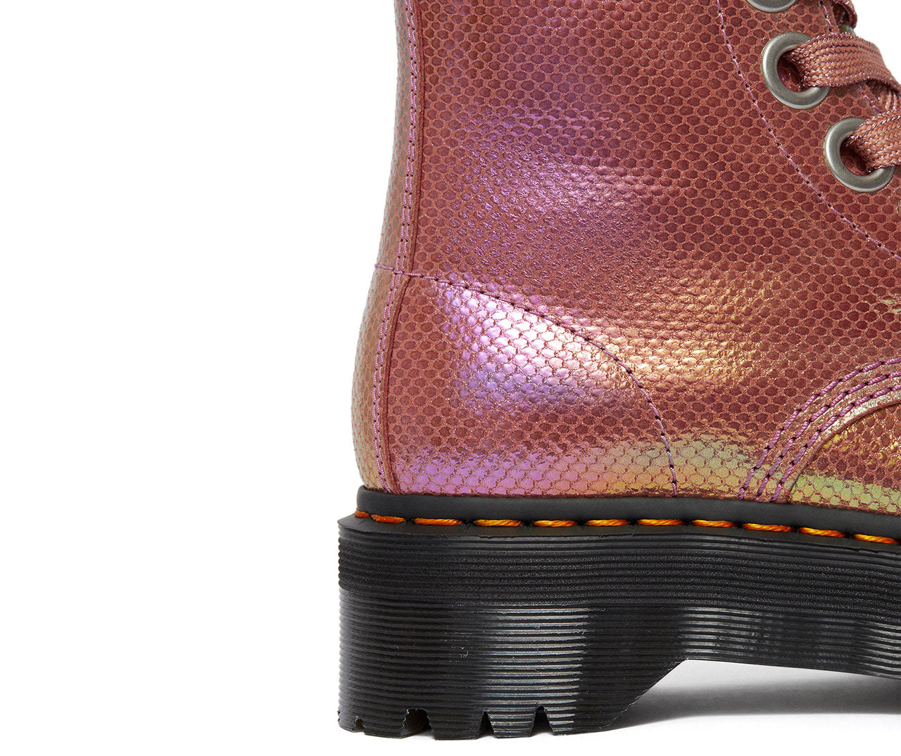 Molly Pink Iridescent Platform Shoes - Women's Chunky Heel Sneakers for Casual Wear & Street Style Fashion