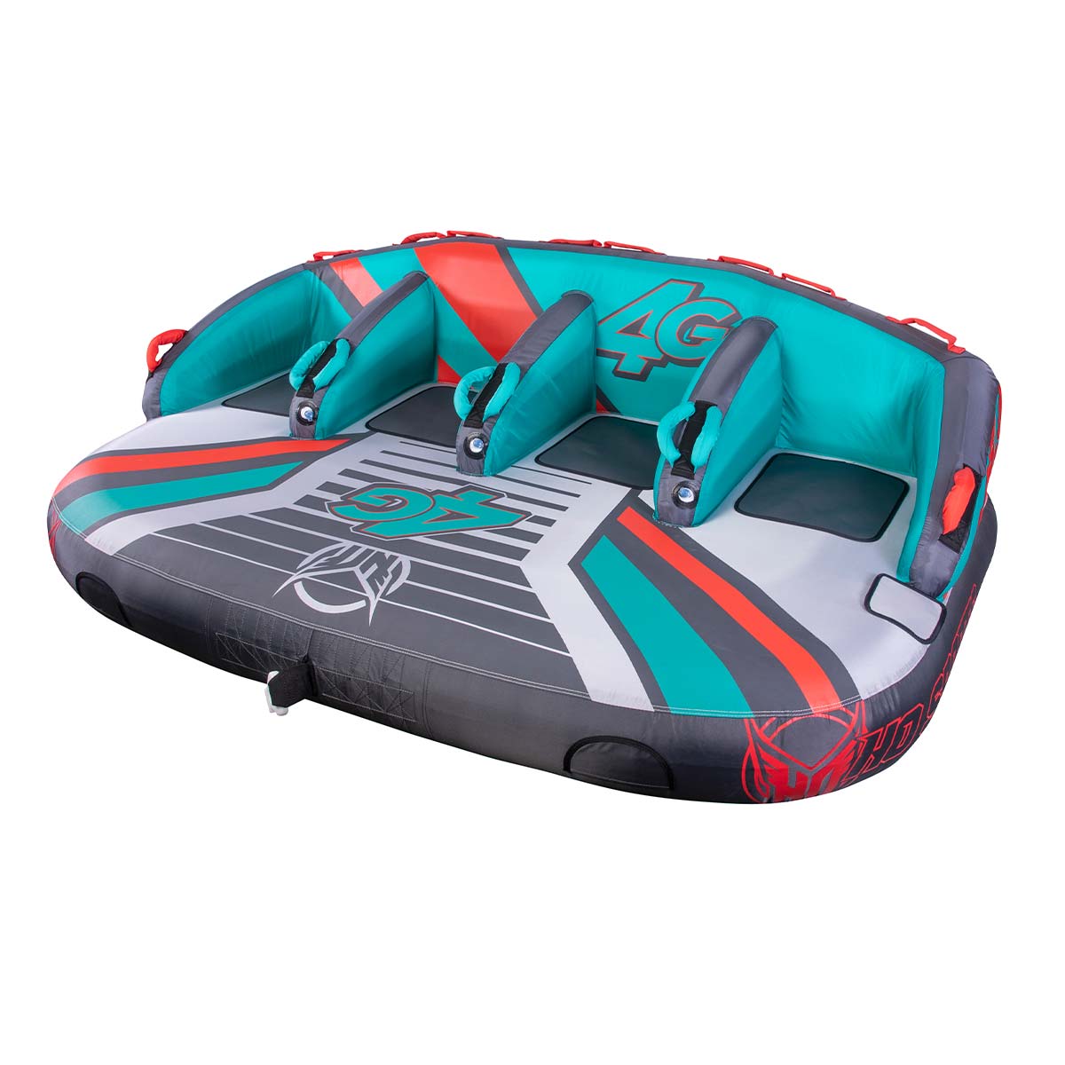 HO Sports 4G Towable Tube for 4 Riders - Heavy Duty Inflatable Water Tube for Boating, Lake & Ocean Fun - Perfect for Family & Friends Water Sports Adventures