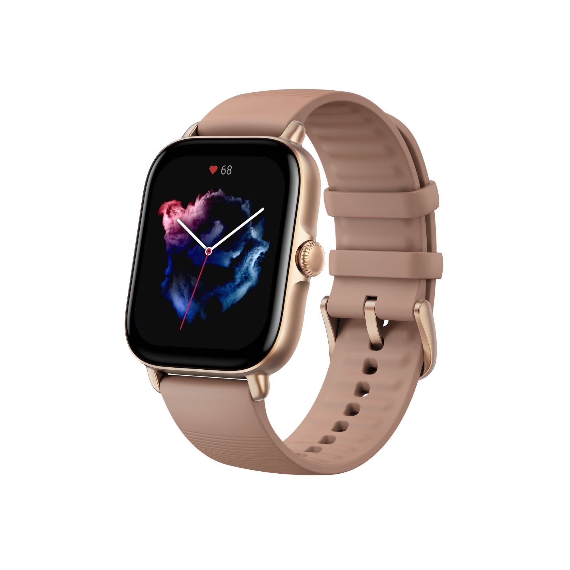 Amazfit GTS 3 Smart Watch 42mm - Alexa Built-In, GPS, 12-Day Battery, 150+ Sports Modes, AMOLED Display, Heart Rate & Sleep Tracker for Android iPhone (Rose Pink) - Perfect for Fitness, Running, Swimming & Daily Health Monitoring