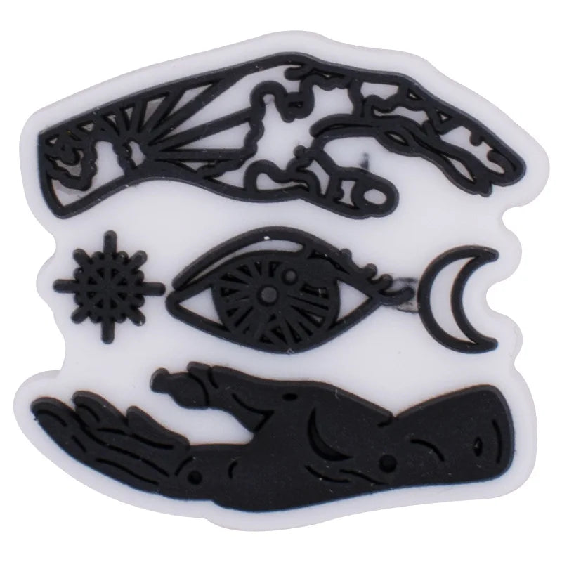1pc Black Crocs Charms Shoe Accessories - Halloween Decorations, Jeans & Sandals Buckle for Women, Men & Kids | Perfect for DIY Customization & Fashion Statement