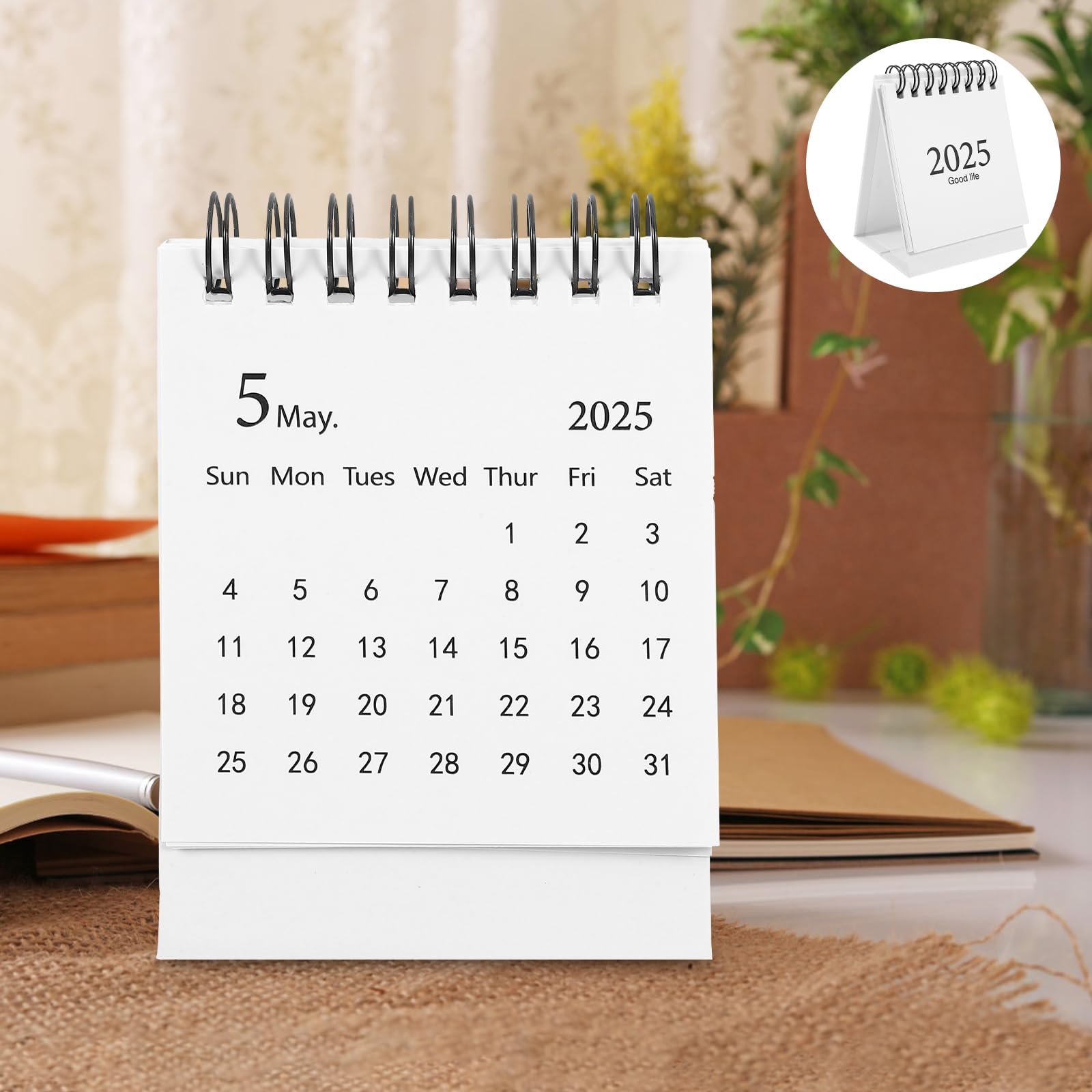 2025 Stand Up Desktop Calendar - Flip Schedule Planner for Home & Office - Small Table Top Calendar with White Design - Perfect for Desk Organization & Decoration