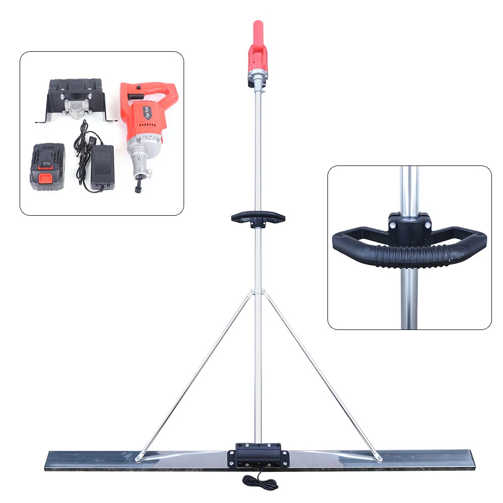 **YIYIBYUS Cordless Concrete Screed Finishing Tool - 4.92FT Stainless Steel Board, Vibratory Power Kit for Smooth Cement Surfaces - Perfect for Driveways, Patios & Floor Leveling**