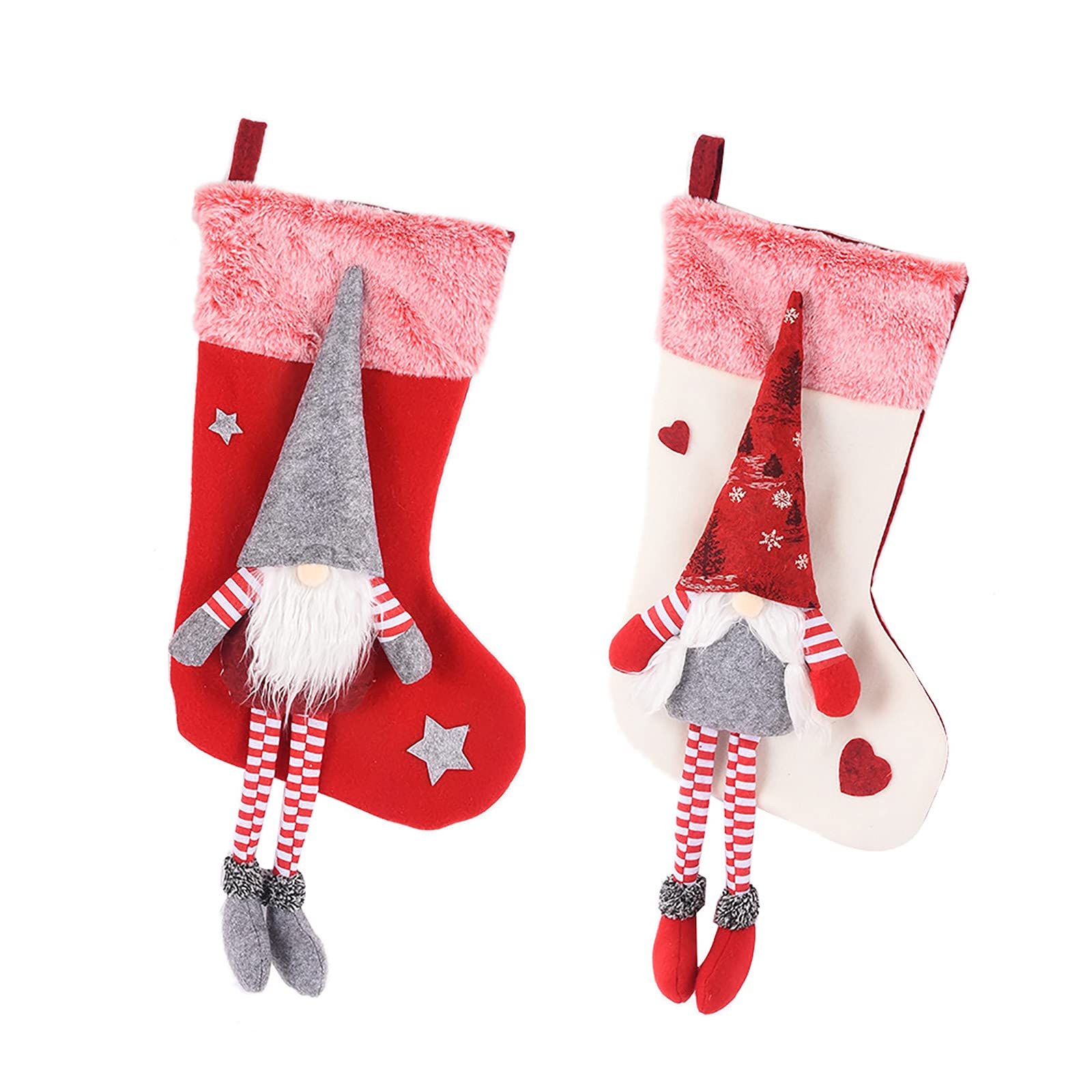 NIUXICH 3D Plush Christmas Stockings - Long Legs Faceless Doll Xmas Gnome Socks for Kids, Holiday Home Decor & Party Supplies | Perfect for Tree Decorations, Gift Bags & Festive Celebrations
