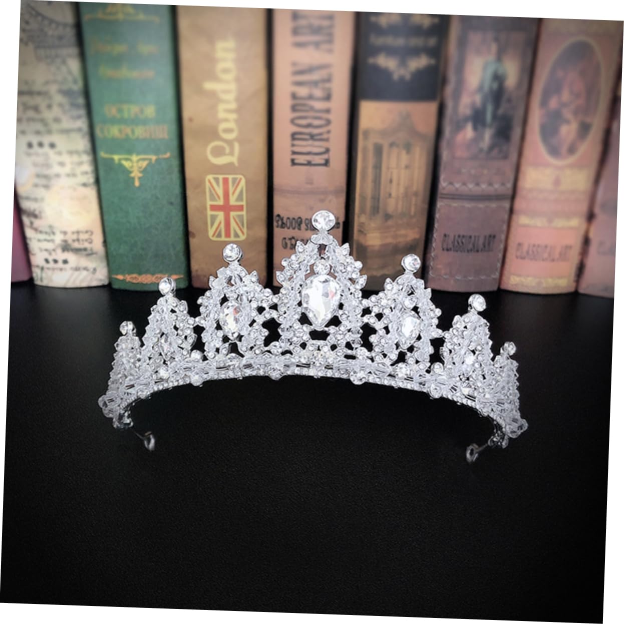 FRCOLOR Rhinestone Bridal Tiara for Women - Elegant Wedding Crown, Quinceanera, Prom, Princess Headpiece - Perfect for Weddings, Korean Miss Pageants & Bar Mitzvah Celebrations