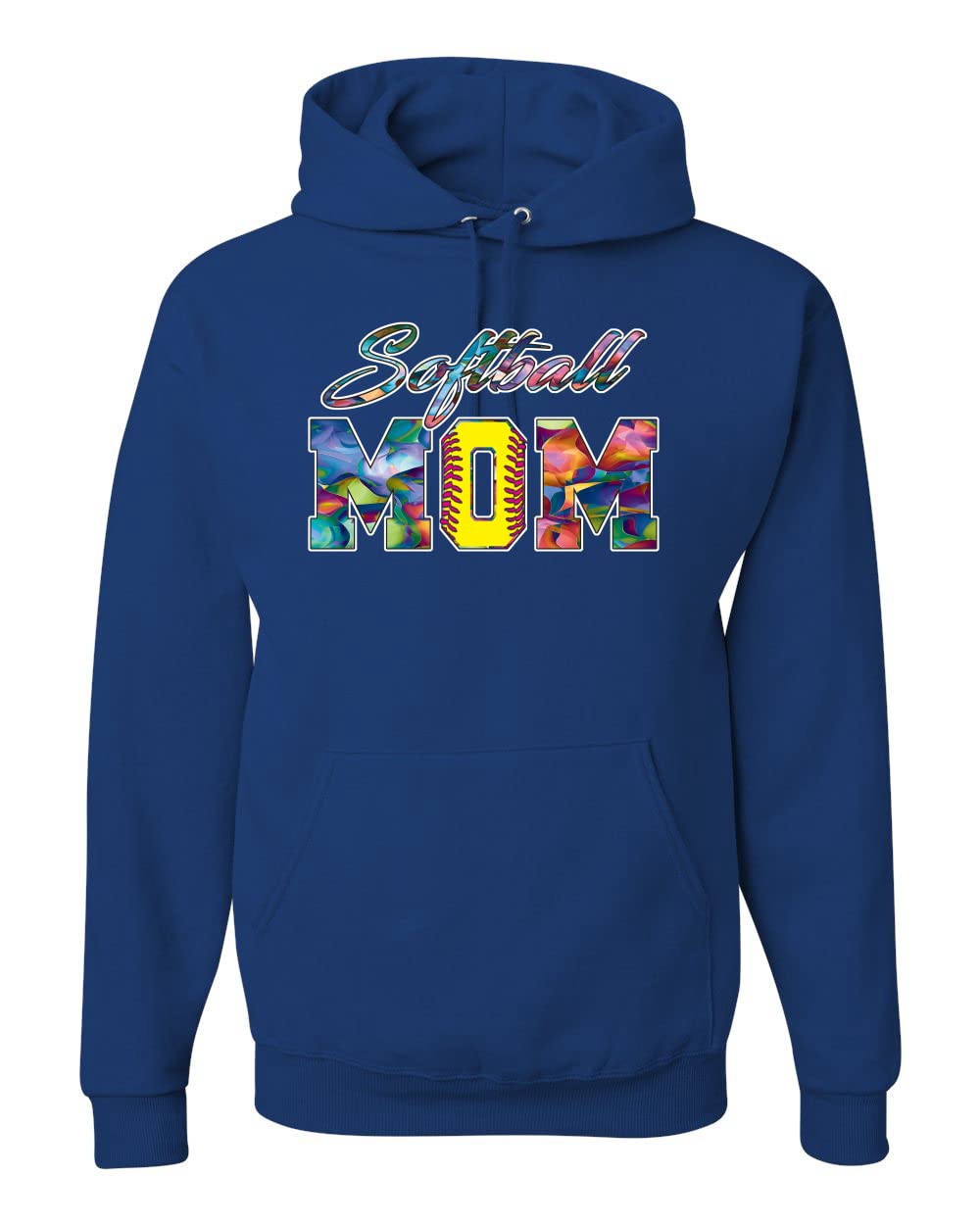 Wild Bobby Colorful Softball Mom Hoodie - Unisex Graphic Sweatshirt for Mother's Day Gifts | Perfect for Baseball Games, Team Spirit & Casual Wear