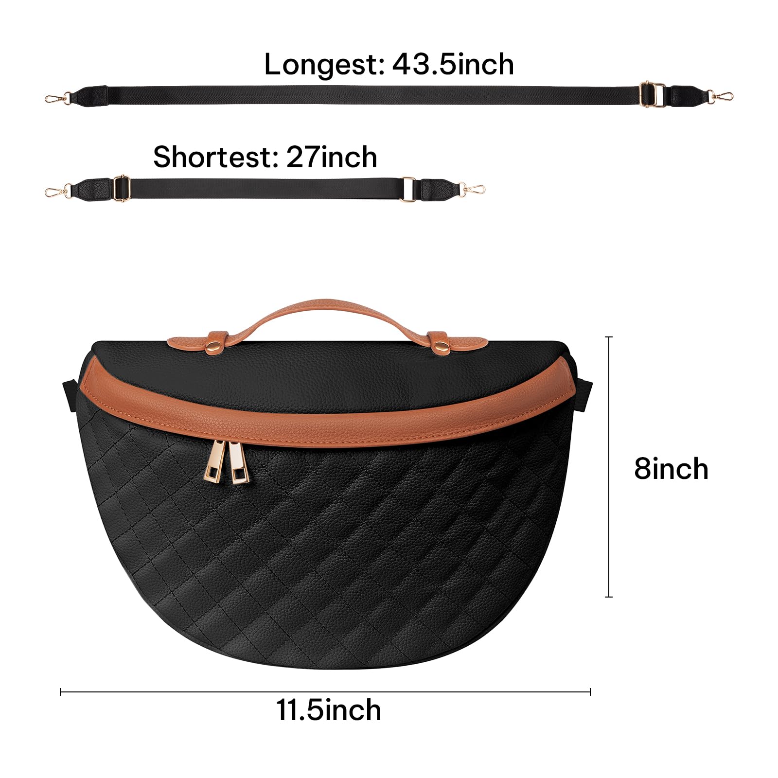 Beaulyn Vegan Leather Crossbody Bags for Women - Small Shoulder Handbag with Multi Pocket & Adjustable Strap - Checkered Fanny Pack Sling Bag for Girls & Ladies | Perfect for Travel, Shopping & Everyday Use