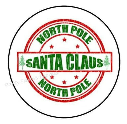 48 Pcs 1.2 Inch Christmas Stickers - North Pole Delivery Round Vinyl Stickers in Red and Green - Perfect for Holiday Gifts, Cards, Scrapbooking & DIY Crafts