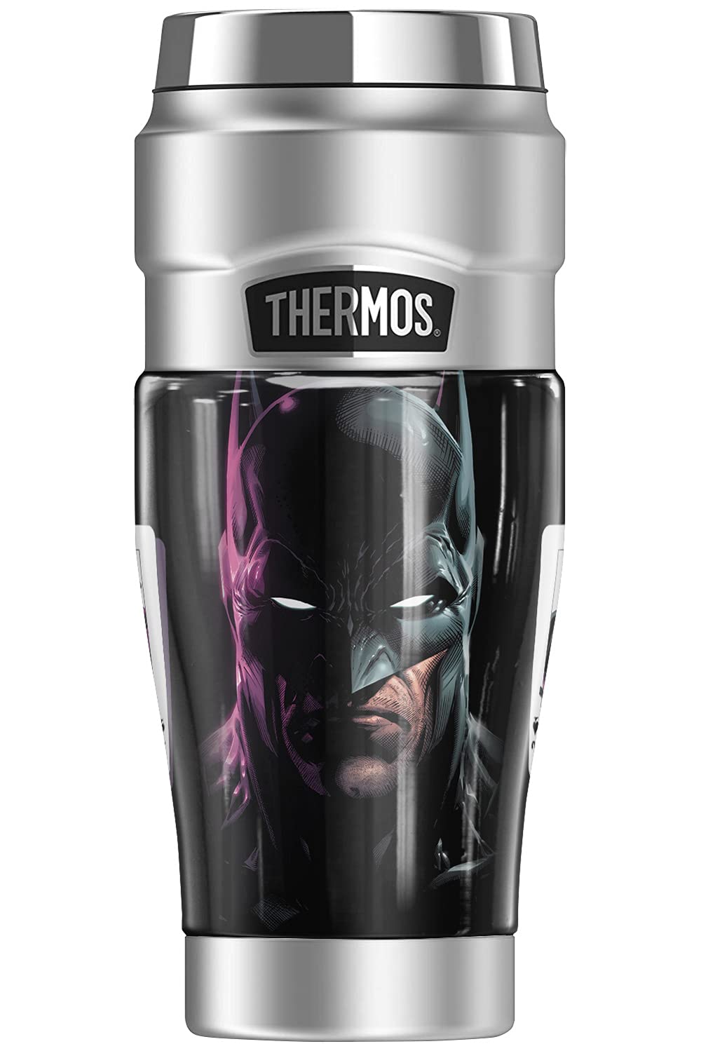 THERMOS Batman vs Joker Stainless Steel Travel Tumbler 16oz - Vacuum Insulated Double Wall Mug for Hot & Cold Drinks - Perfect for Office, Gym, and Outdoor Adventures