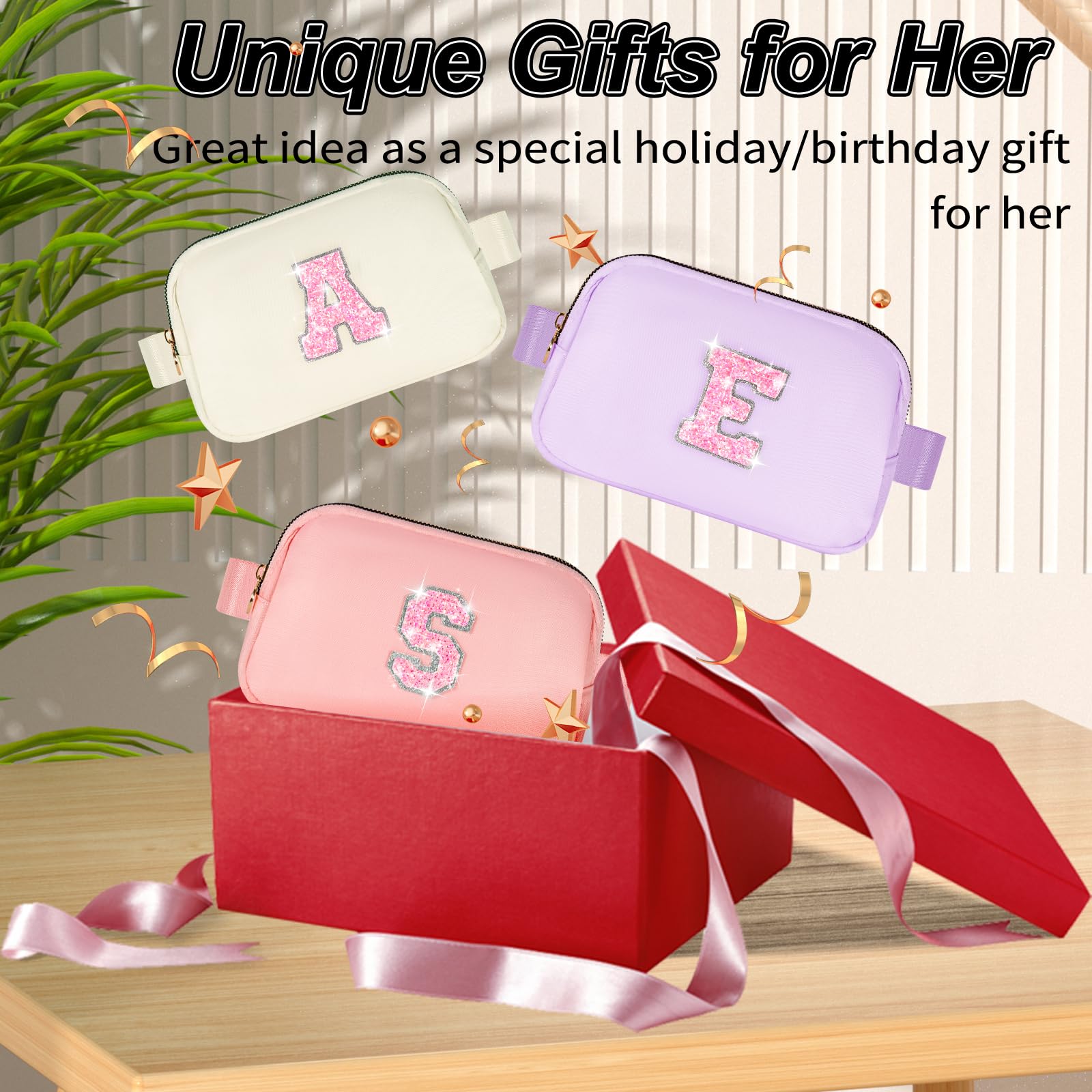 2025 Graduation Gifts for Girls, Teens & Women - Trendy Belt Bag with Initial L in Lavender | Perfect Graduation Party Accessories & School Essentials