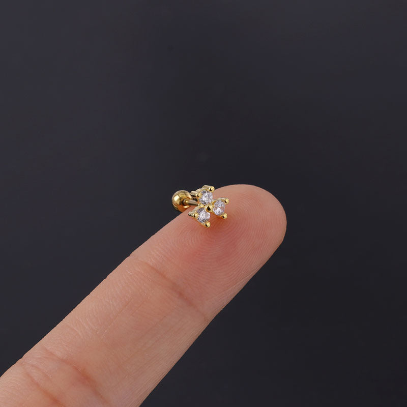 20G Cartilage Tiny Stud Barbell Earrings for Women - 14K Gold Plated Stainless Steel Tragus Helix Piercing Jewelry - Perfect for Daily Wear, Parties & Gifts