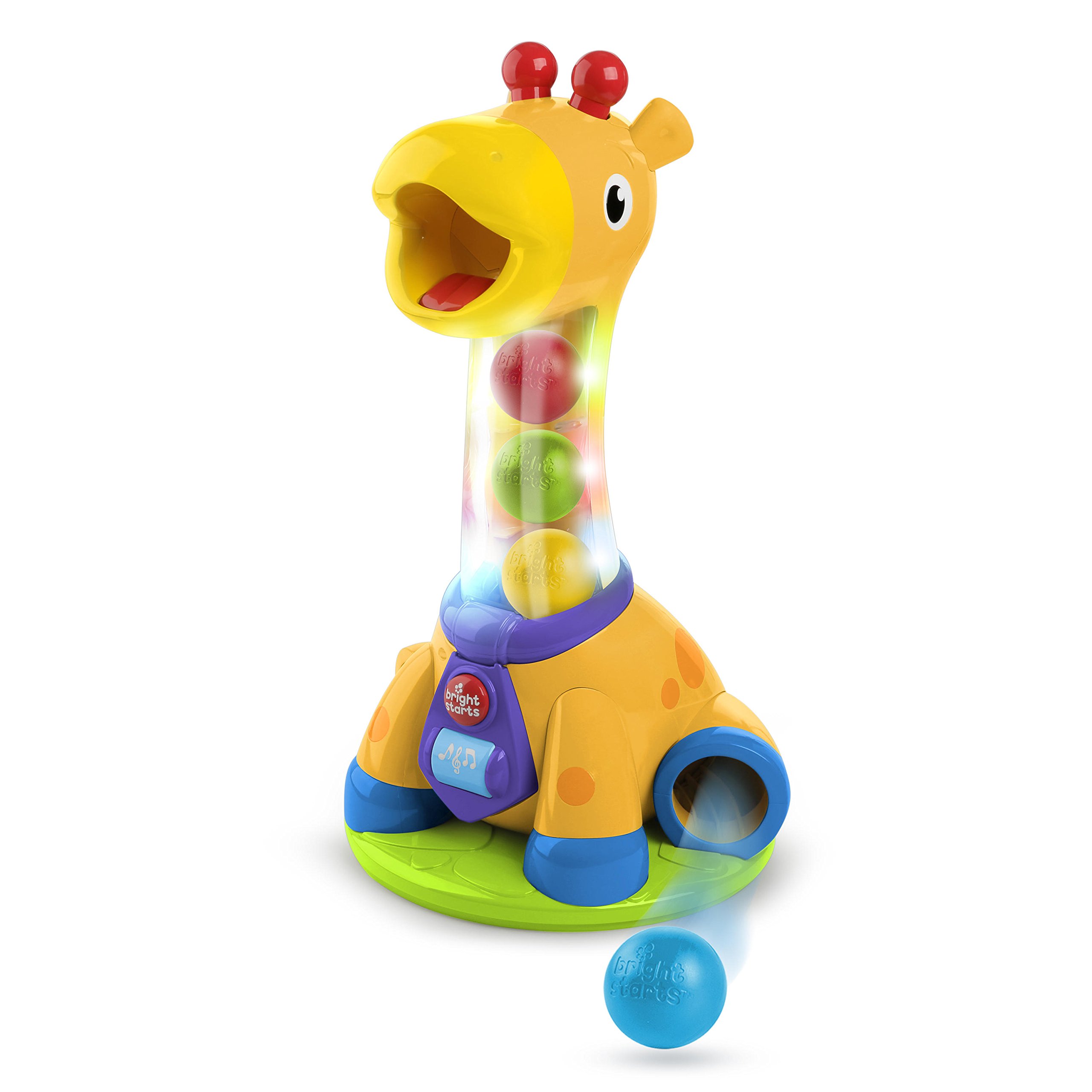 Bright Starts Spin & Giggle Giraffe Ball Popper - Musical Baby Toy with Bouncing Balls for Toddlers 12+ Months - Fun Developmental Play for Crawling & First Steps