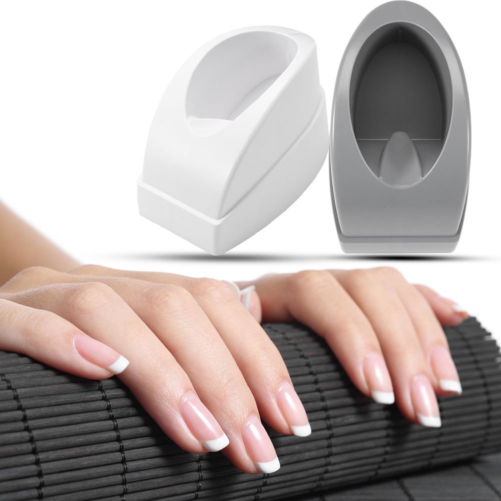 French Manicure Dip Powder Tray with Smile Line Maker - Grey Nail Art DIY Accessory for Professional & At-Home Nail Designs