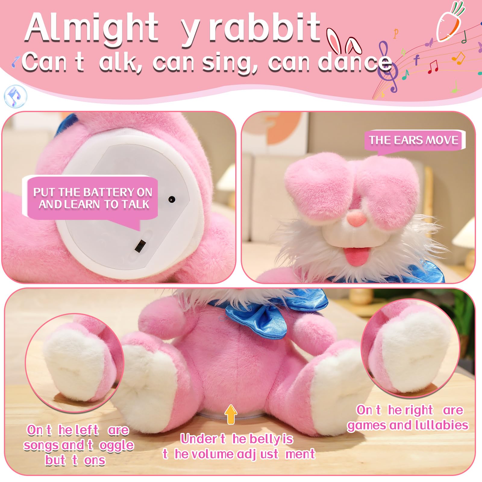 Interactive Talking Bunny Plush Toy - 12