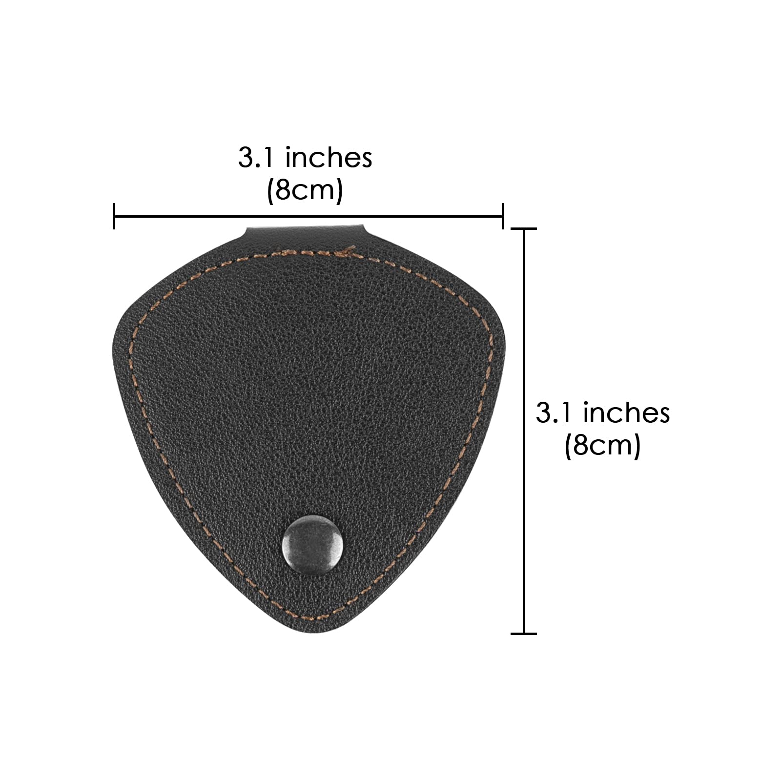 Premium Leather Guitar Pick Holder - Durable Plectrum Case Bag for Guitarists (Black) | Perfect for Electric & Acoustic Guitars, Music Practice & Live Performances