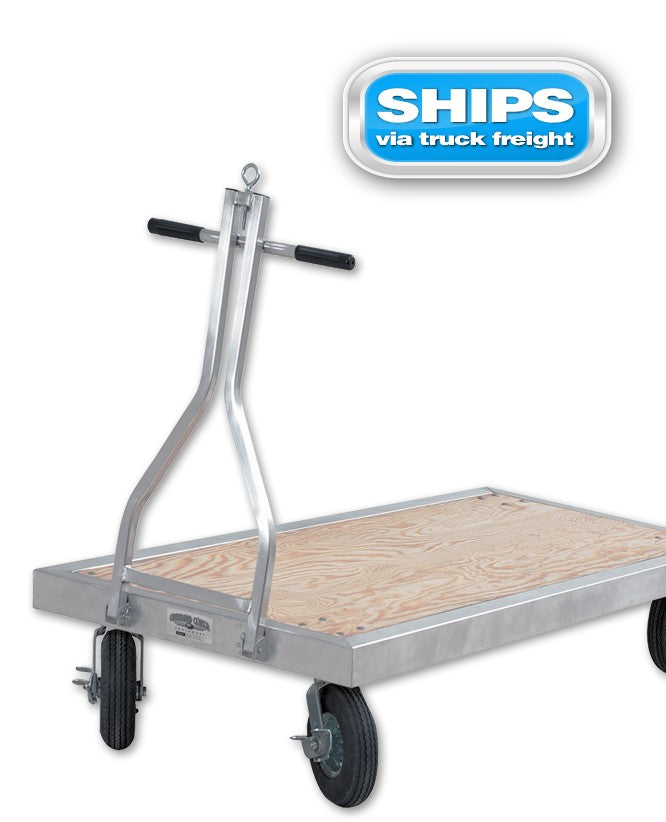 Heavy Duty 6-Foot Equipment Cart with Wheels - Rolling Utility Cart for Workshop, Garage, and Warehouse Use