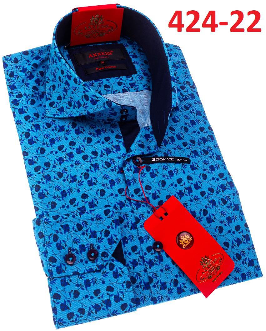 Axxess Modern Fit Shirt 424 22 - Premium Comfort Casual Dress Shirt for Men | Perfect for Office, Business Meetings & Formal Events