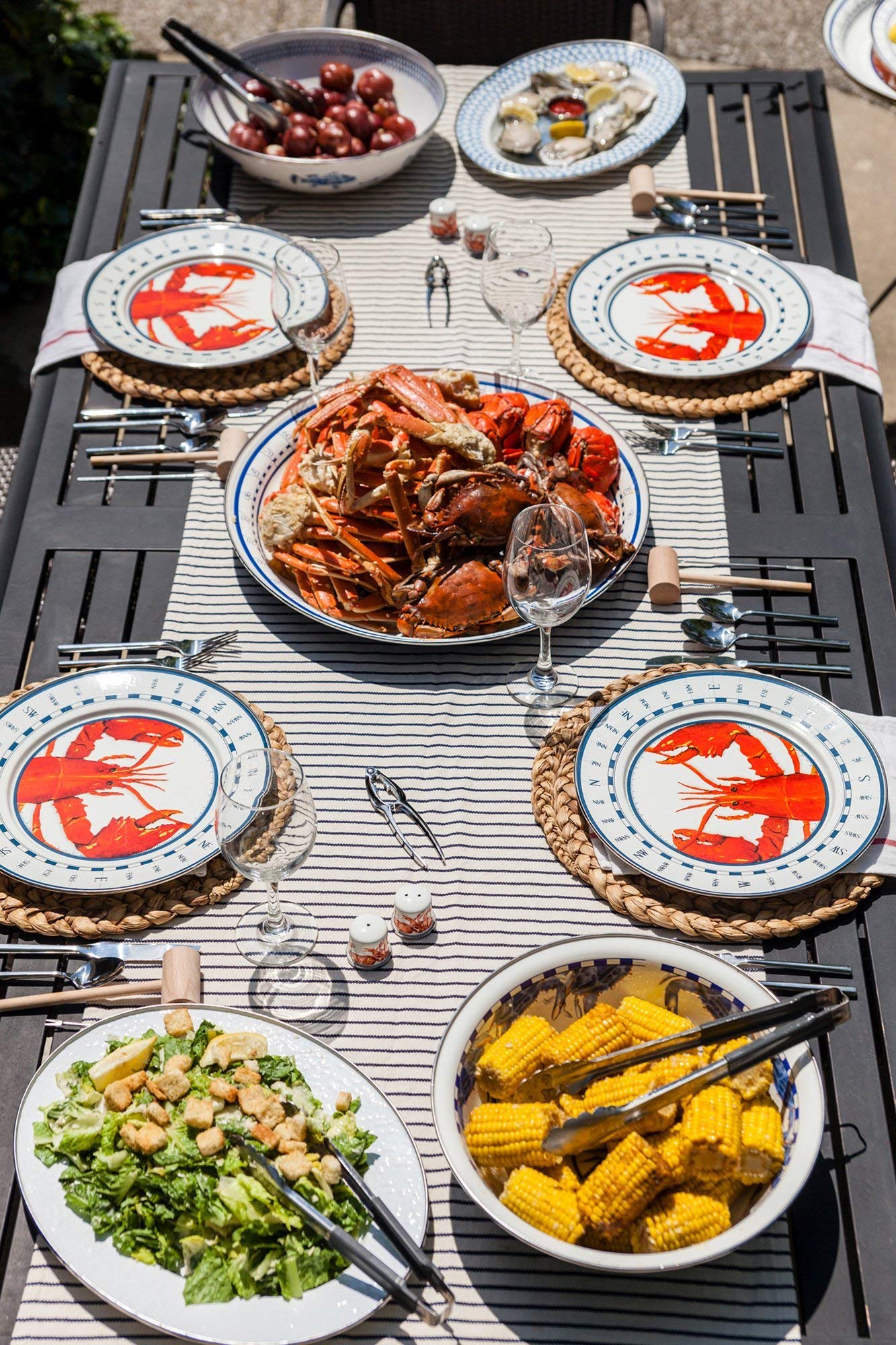 Golden Rabbit Enamel Plates Set - 12.5