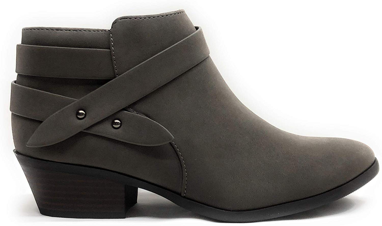 SODA Sweet Women's Criss Cross Strap Closed Toe Ankle Booties - Stylish & Comfortable Shoes for Casual Outings, Work & Date Nights