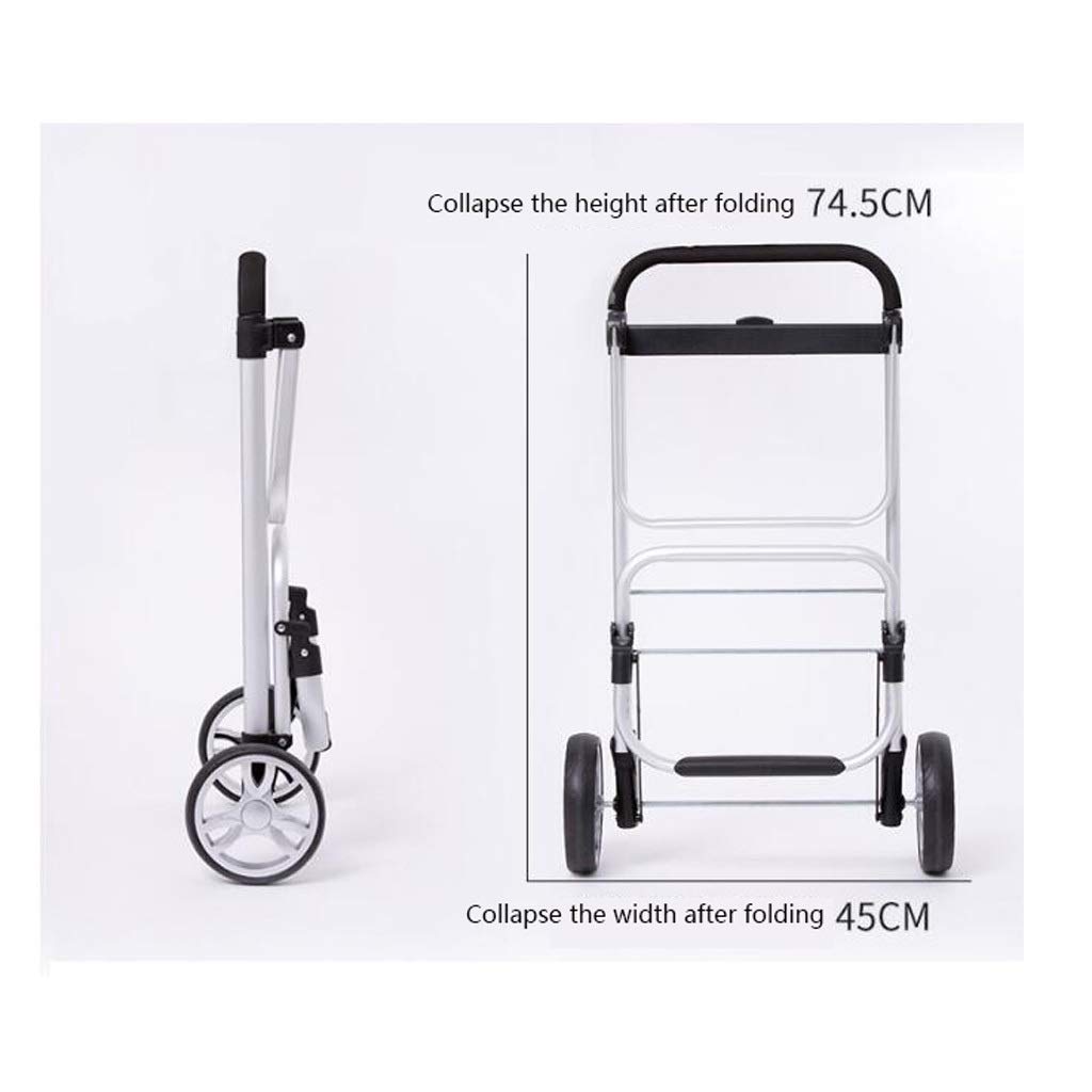 ATAAY Aluminum Alloy Folding Shopping Cart - 3-Speed Telescopic Portable Trolley with Reusable Grocery Bags | Compact Grocery Hauler for Supermarkets, Farmers Markets & Apartment Living