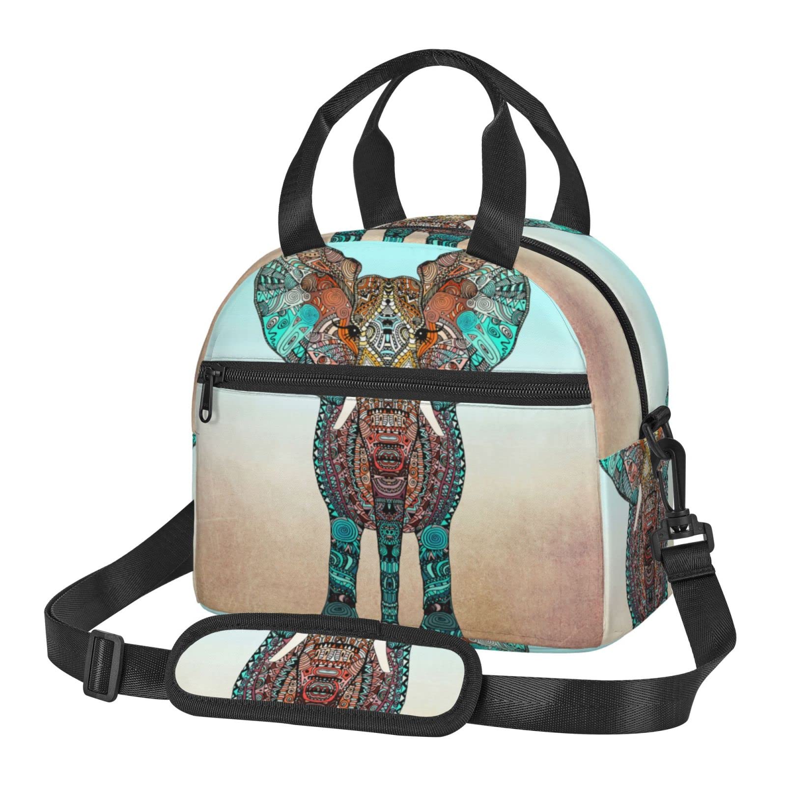 Insulated Lunch Bag for Women & Men - Freezable Elephant Tote with Adjustable Shoulder Strap | Perfect for Work, School & Picnics