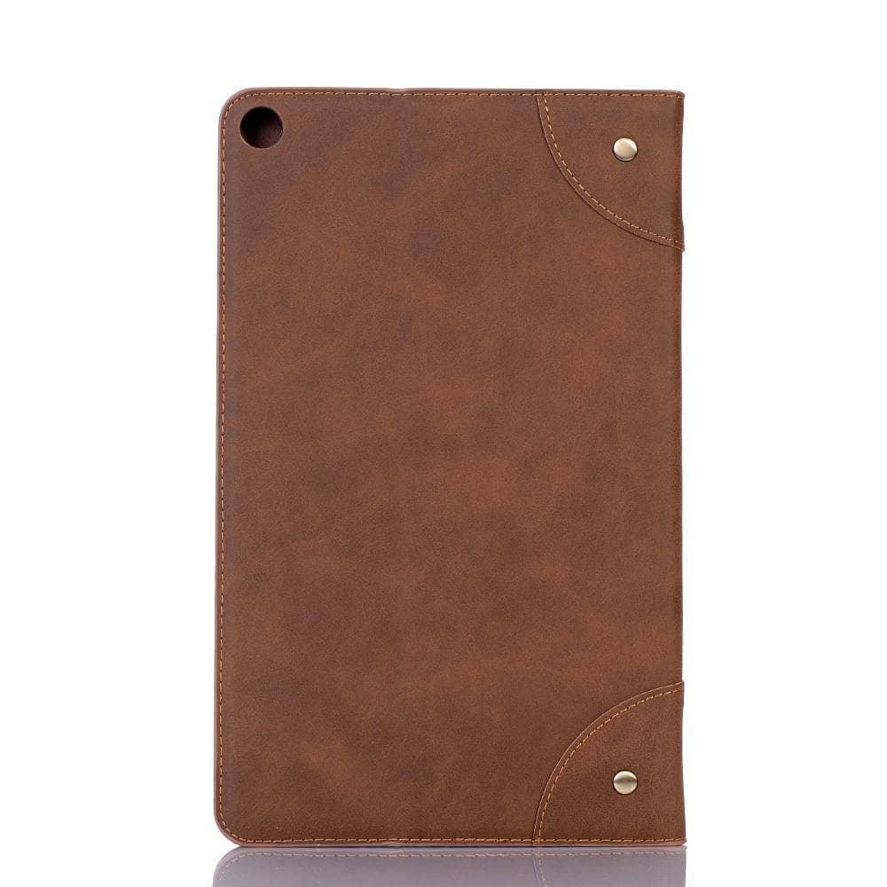 Premium Retro Leather Flip Book Case for Samsung Galaxy Tab A 10.1 (2019) T510 T515 - Stand Feature & Card Slot - Perfect for Work, Travel, and Home Use