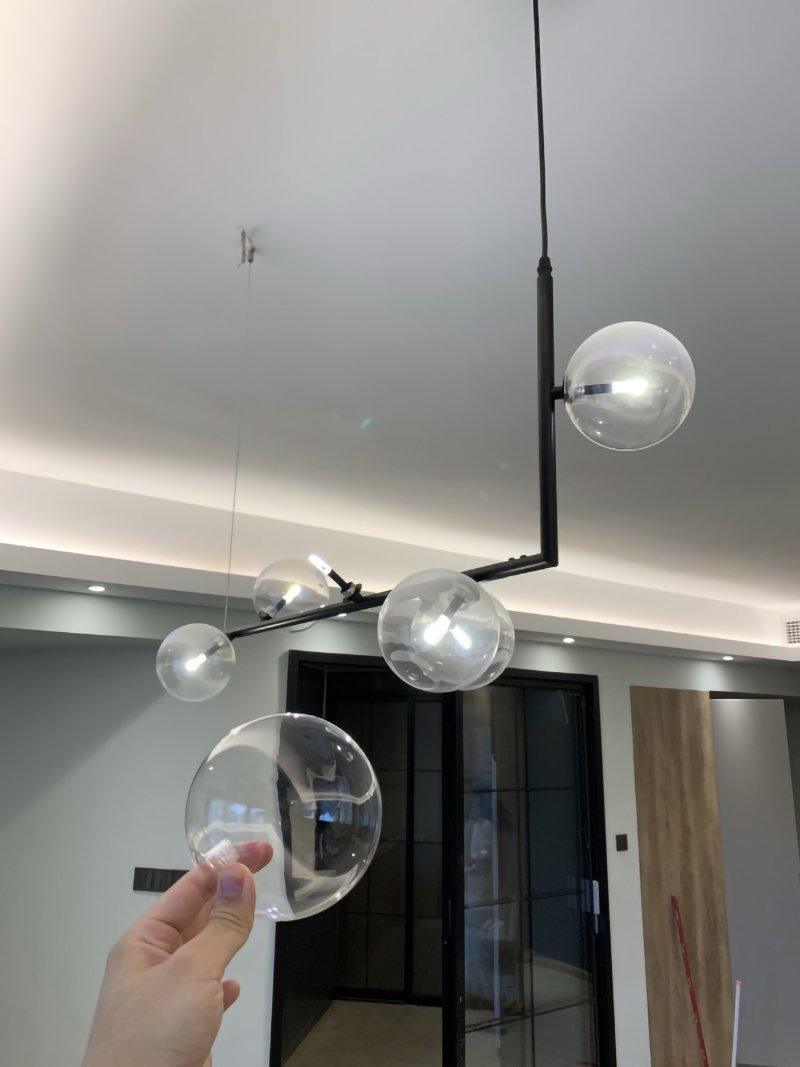 Modern Air 73 Glass Pendant Light - Elegant Hanging Chandelier for Kitchen Island, Dining Room & Bedroom Lighting - Energy Efficient LED Compatible