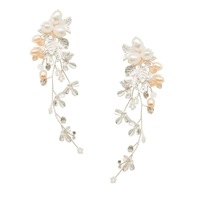 Elegant Cascade Pearl Wedding Earrings for Brides - 9804 | Perfect for Bridal Jewelry, Formal Events & Special Occasions