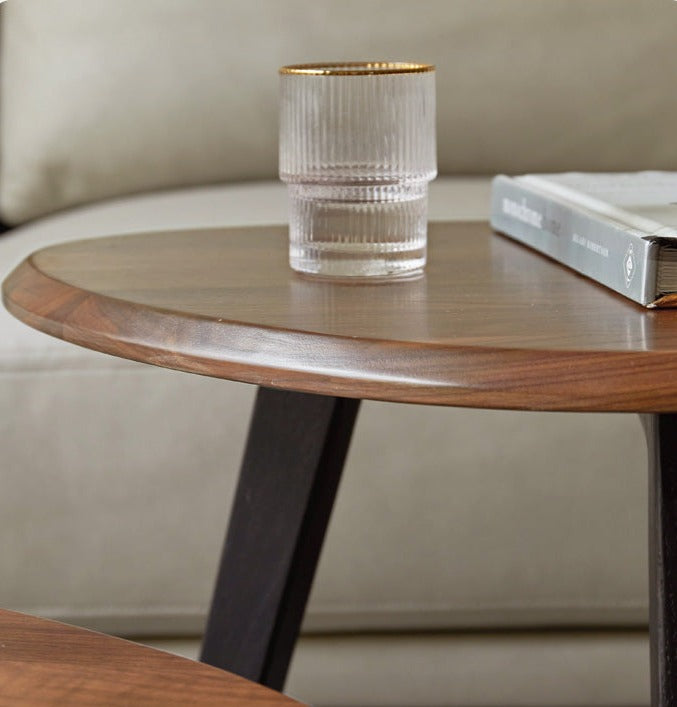 Solid Black Walnut Wood Coffee Table - Handcrafted Modern Living Room Furniture for Home Decor & Entertaining
