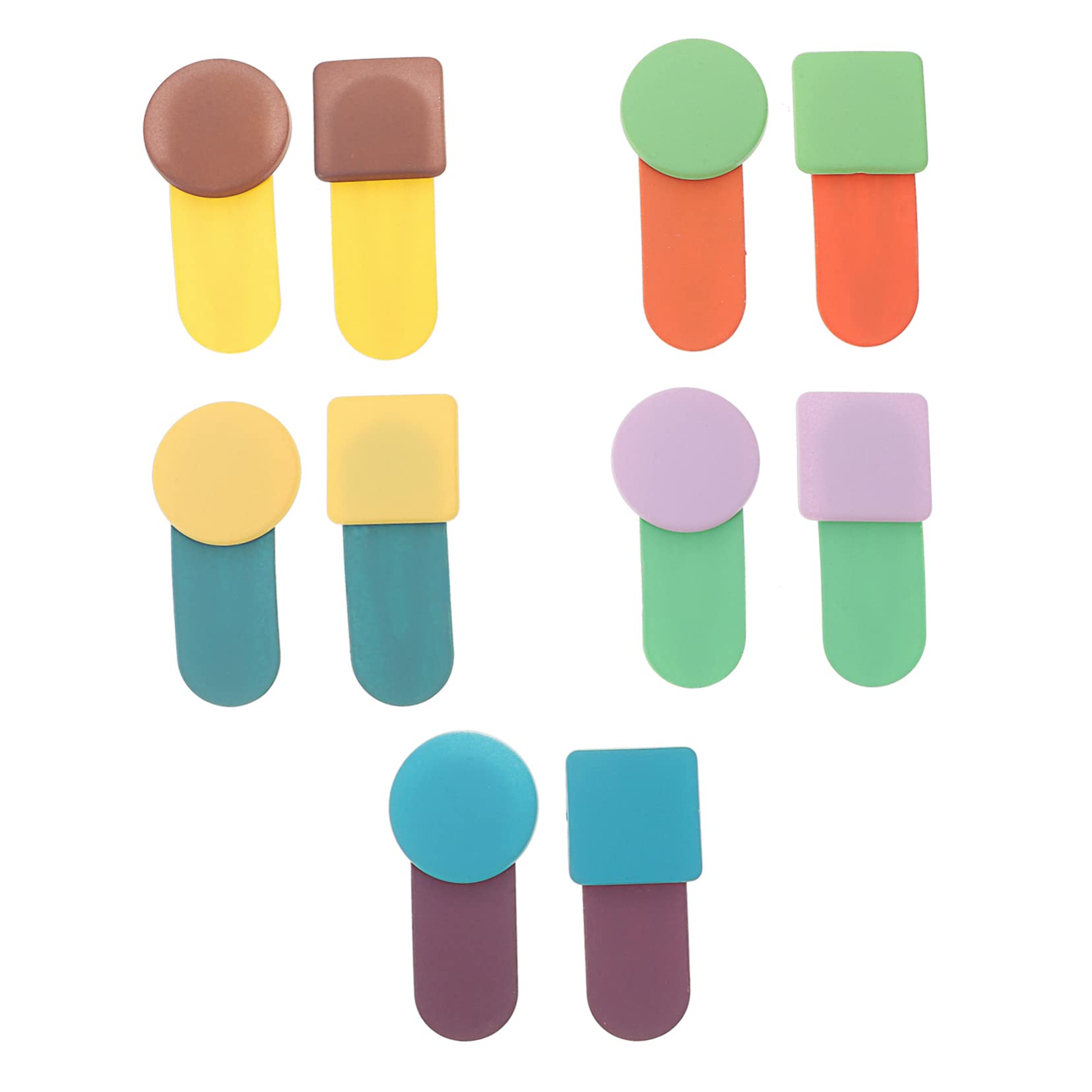 FRCOLOR 5 Pairs Geometric Hair Clips - Colorful Hair Accessories for Women & Girls, Wedding Hairpins, Bridal Party Decor, Side Bang Barrettes - Perfect for Weddings, Parties, School & Daily Styling