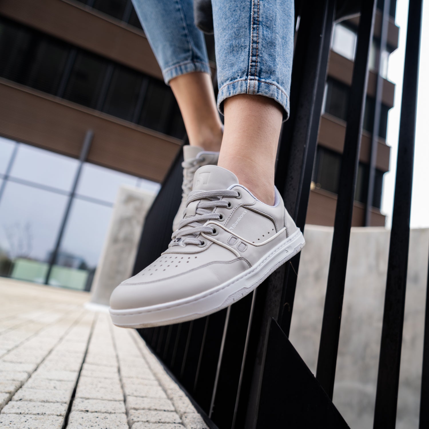 Barebarics Arise Barefoot Sneakers for Women & Men - Light Grey Minimalist Shoes for Running, Walking & Gym Workouts