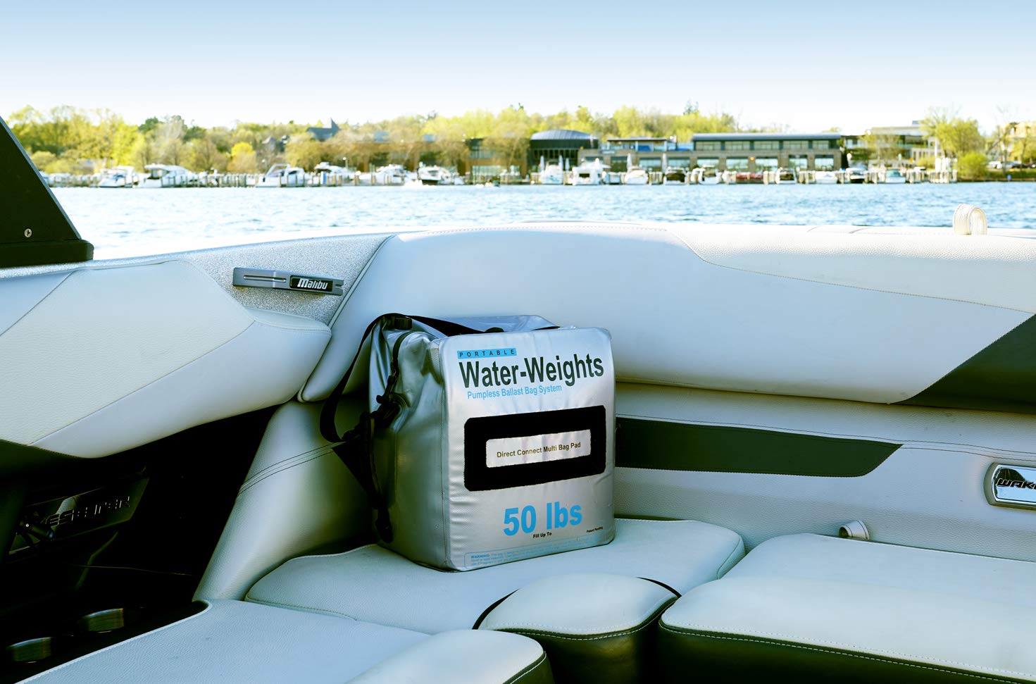 Tidal Wake Water-Weights Ballast Bags - 4 Pack (200 lbs Total Capacity), Portable Wakeboard Ballast System, No Pump Needed, Fast Fill & Drain - Perfect for Wakeboarding, Surfing & Water Sports