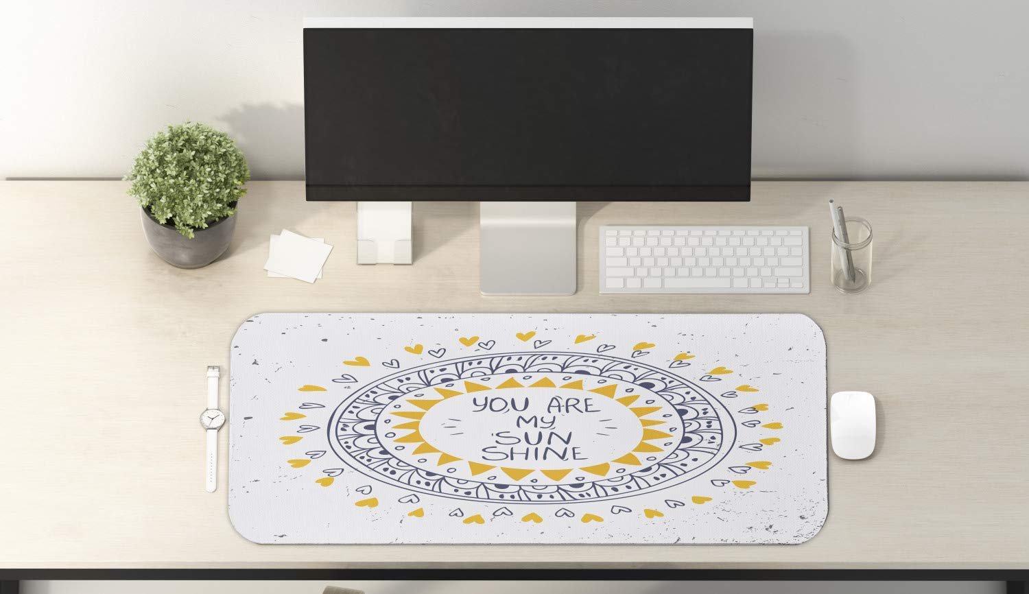 Ambesonne Retro Aztec Pattern Computer Mouse Pad - Non-Slip Rubber Gaming Mouse Mat (31