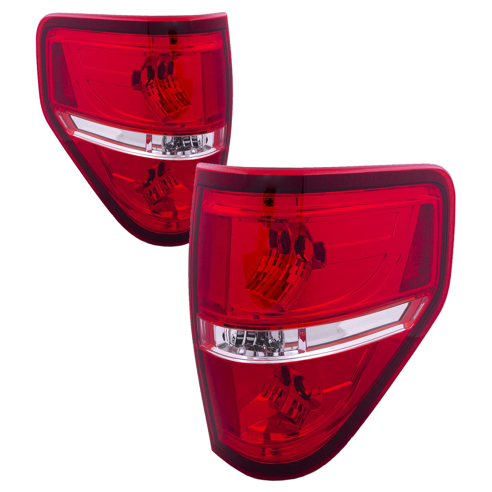 HEADLIGHTSDEPOT LED Tail Lights Replacement for 2009-2014 Ford F-150 Pickup Truck - Smoke Lens Design, Plug & Play Installation - Perfect for Night Driving & Enhanced Safety