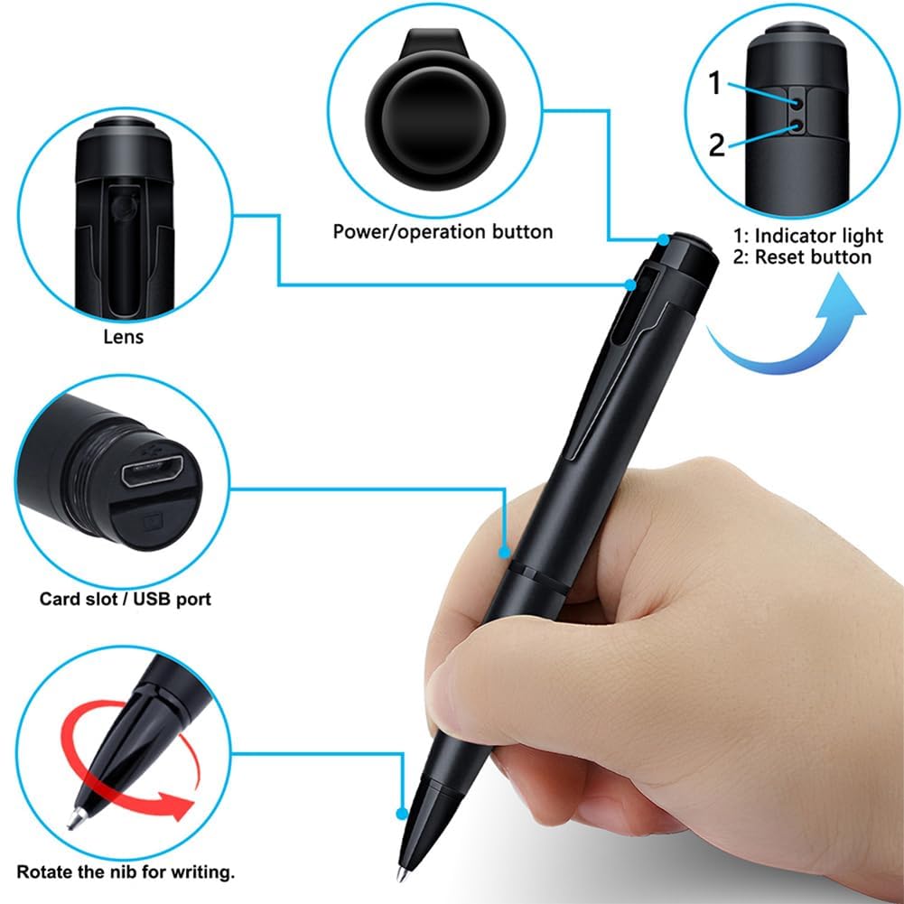 64GB Hidden Spy Camera - Full HD 1080P Mini Nanny Cam with Night Vision | Small Discreet Security Camera for Home, Office & Car Surveillance | Perfect for Nanny Monitoring, Pet Watching & Business Security