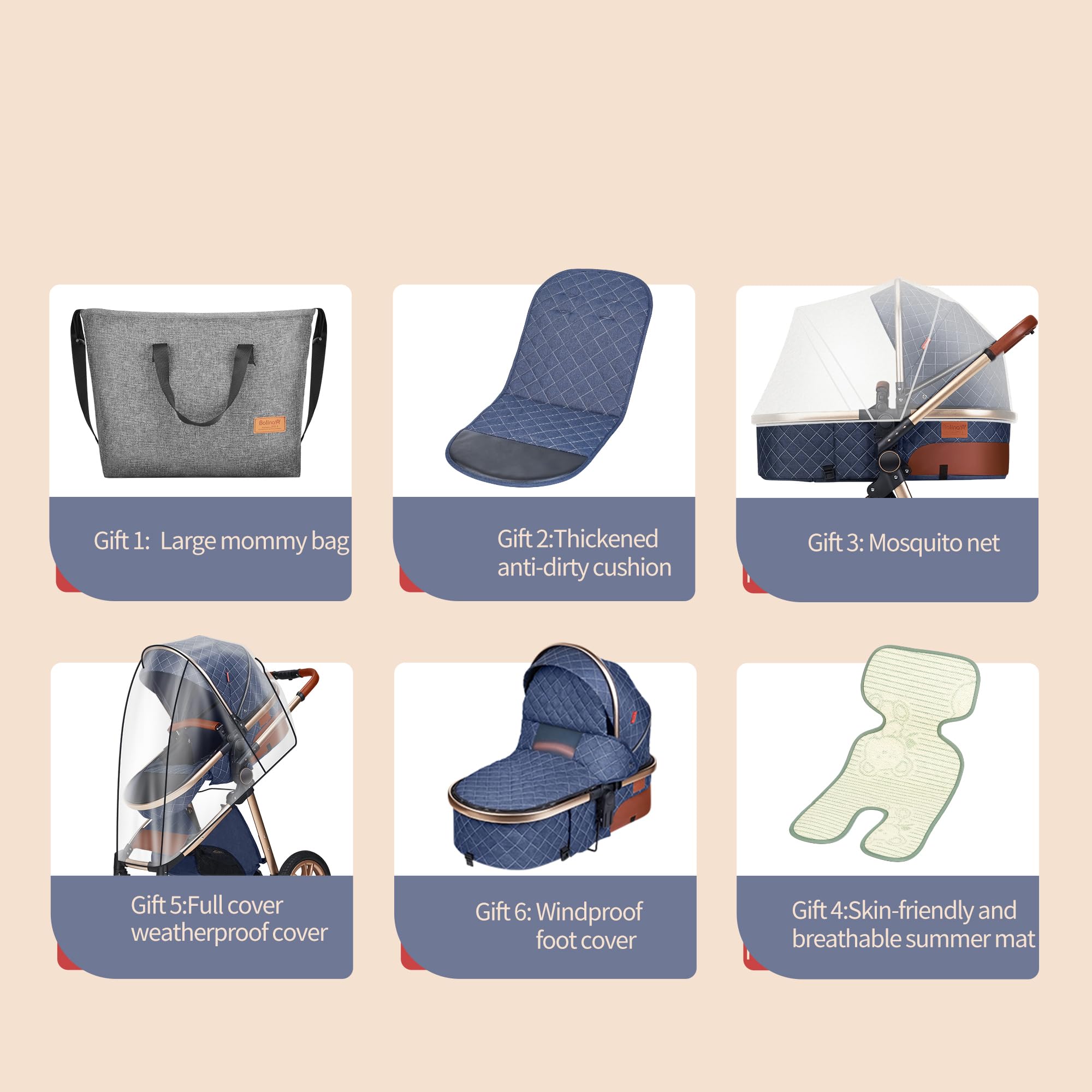 3-in-1 Reversible Baby Travel System - Foldable Infant Stroller with Reclining Seat & Car Seat Base (Brown) | Perfect for Newborns, Shopping & Outdoor Adventures