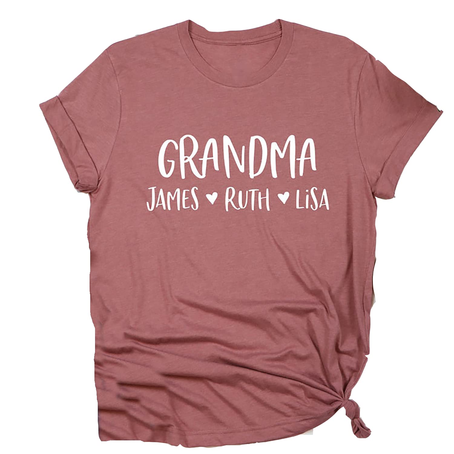 Custom Personalized Grandma Shirt for Mother's Day - Unique Kids Name Printed T-Shirt for Nana & Grandmother - Sweetheart Gift for Grandma - Multicolor Casual Wear for Family Gatherings & Special Occasions