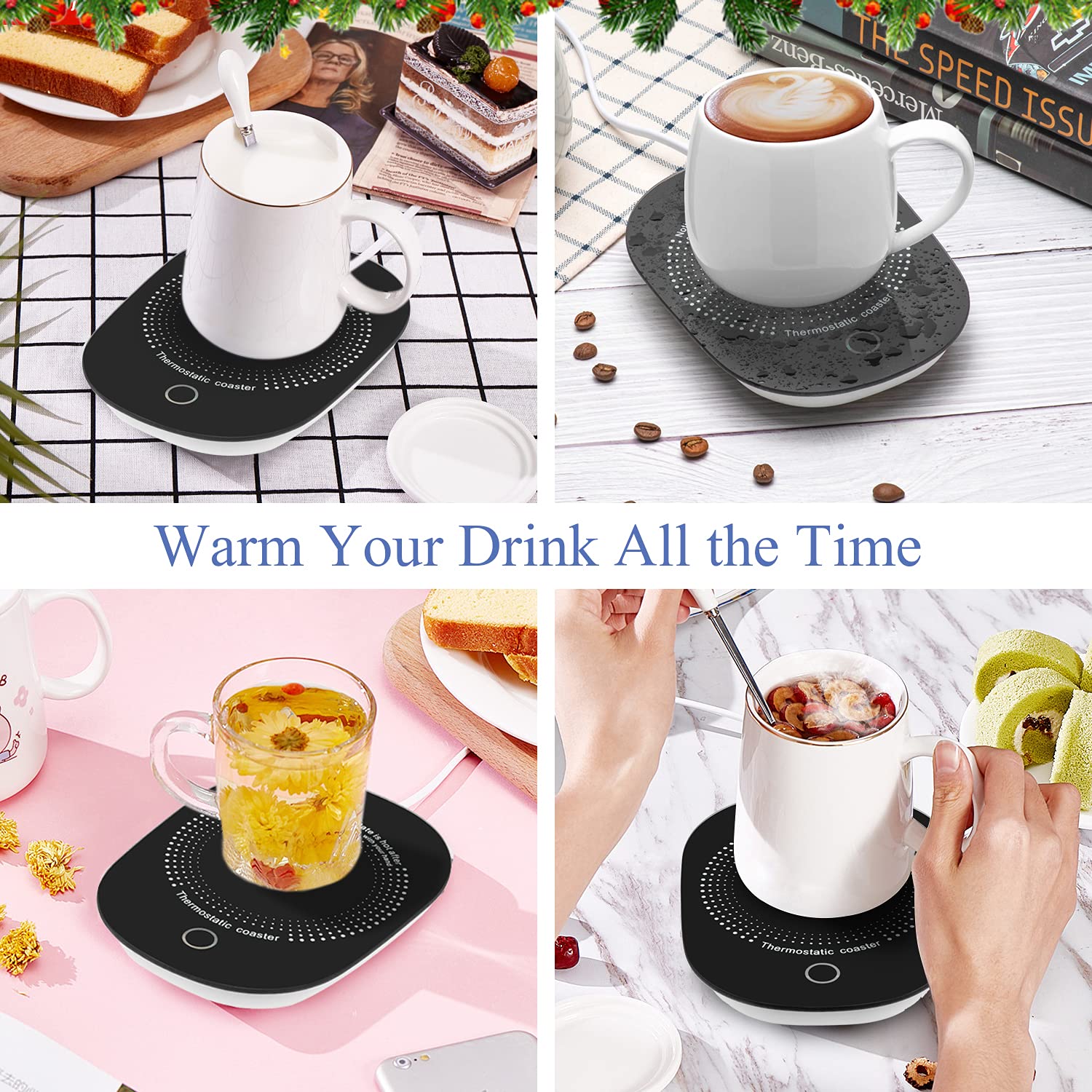 Auto Shut Off Coffee Mug Warmer for Desk - Perfect for Office & Home Use