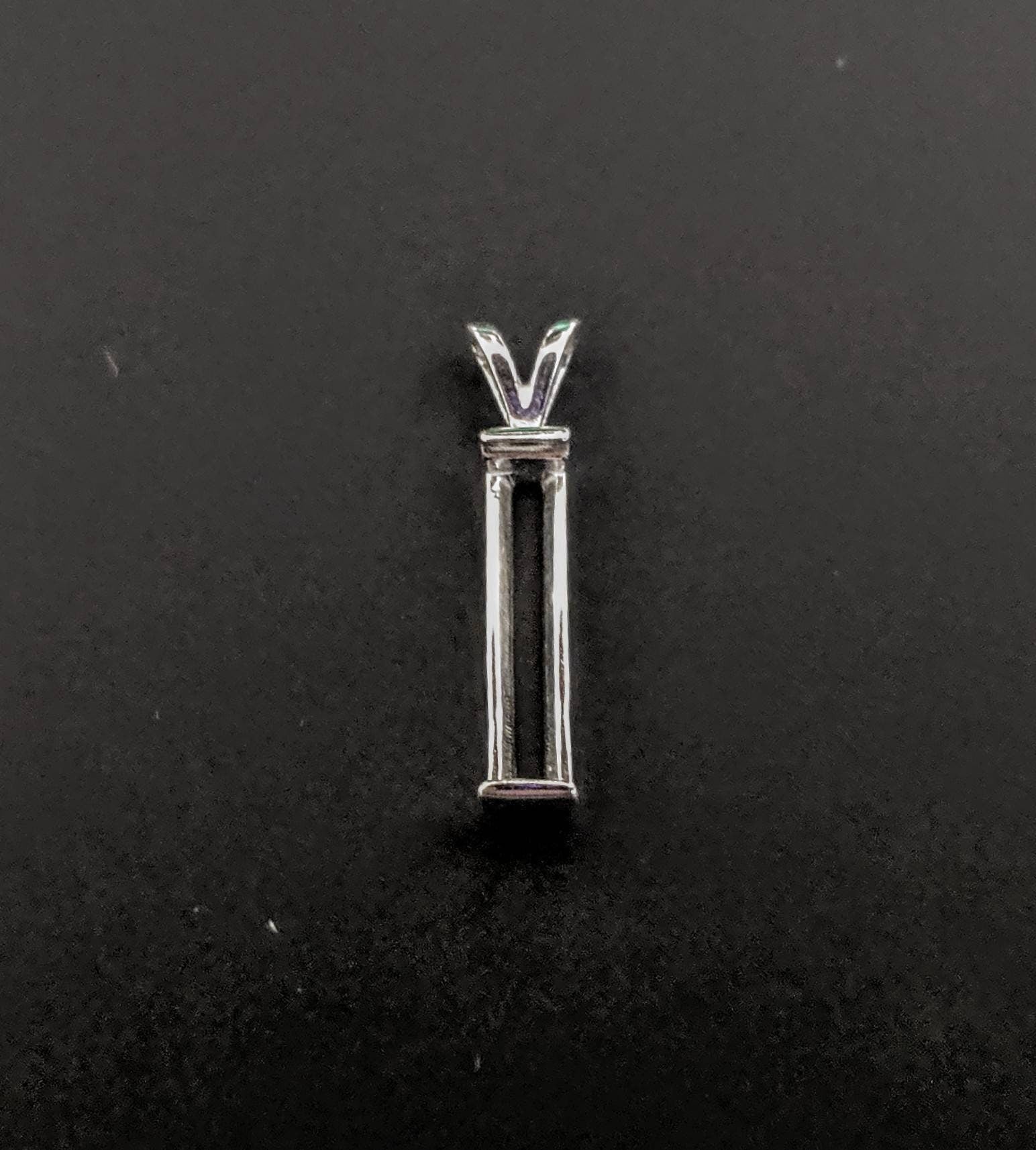 Solid Sterling Silver or 14kt Gold 6mm-30mm Medium Tourmaline Cut Pendant Setting | Handcrafted in USA | Jewelry Making Supplies for Necklaces & DIY Projects