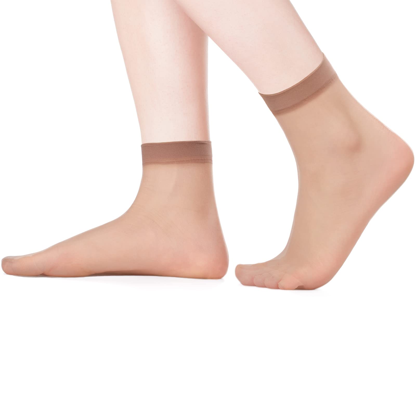 Geyoga 12 Pairs Women's Sheer Ankle Socks - Thin Nylon Transparent No Show Socks for Dress, Casual & Work - Breathable Comfort for Everyday Wear