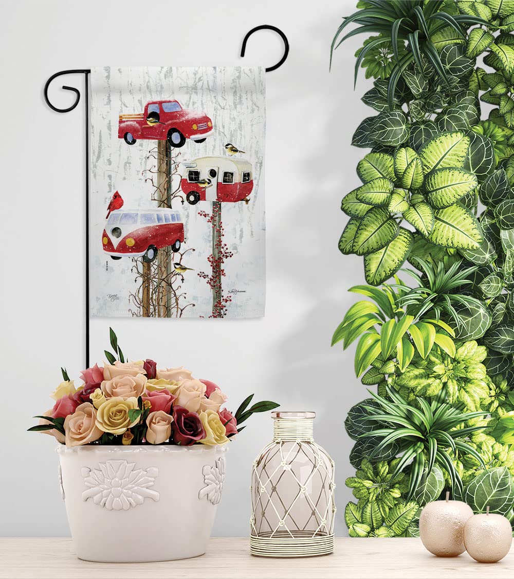 Retro Birdhouse Garden Flag Set 13