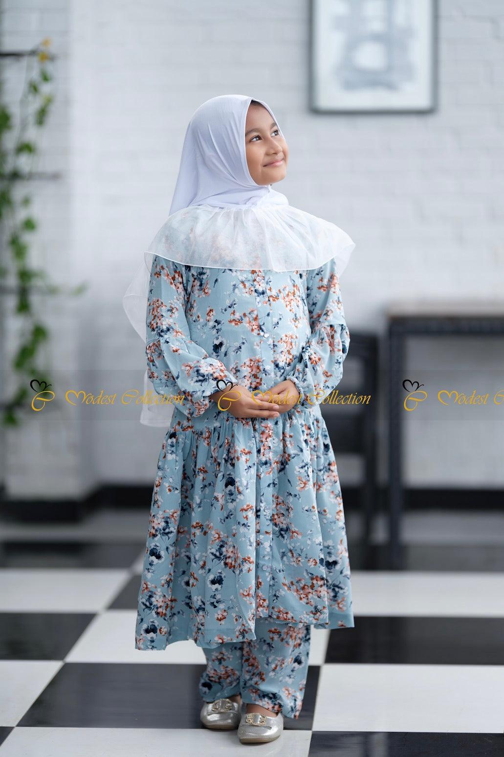 Little Nupur Floral Blue Tunic Top for Women - Boho Chic Summer Blouse for Casual Wear, Beach Outfits & Vacation Style