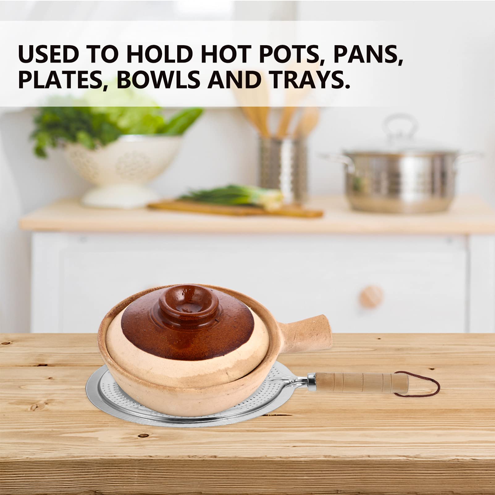 2Pcs Iron Heat Diffuser Plate for Gas Stove - Flame Reducer & Protector with Wooden Handle - Perfect for Even Cooking, Simmering, and Preventing Burn Marks on Pots & Pans