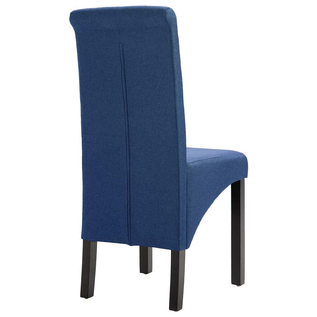2 Pcs Upholstered Fabric Dining Chairs - Tufted High Back Parson Chairs with Wooden Legs & Button Details, Comfortable Kitchen Chairs for Dining Room, Living Room or Restaurant (Blue Fabric) - Perfect for Family Gatherings & Home Decor