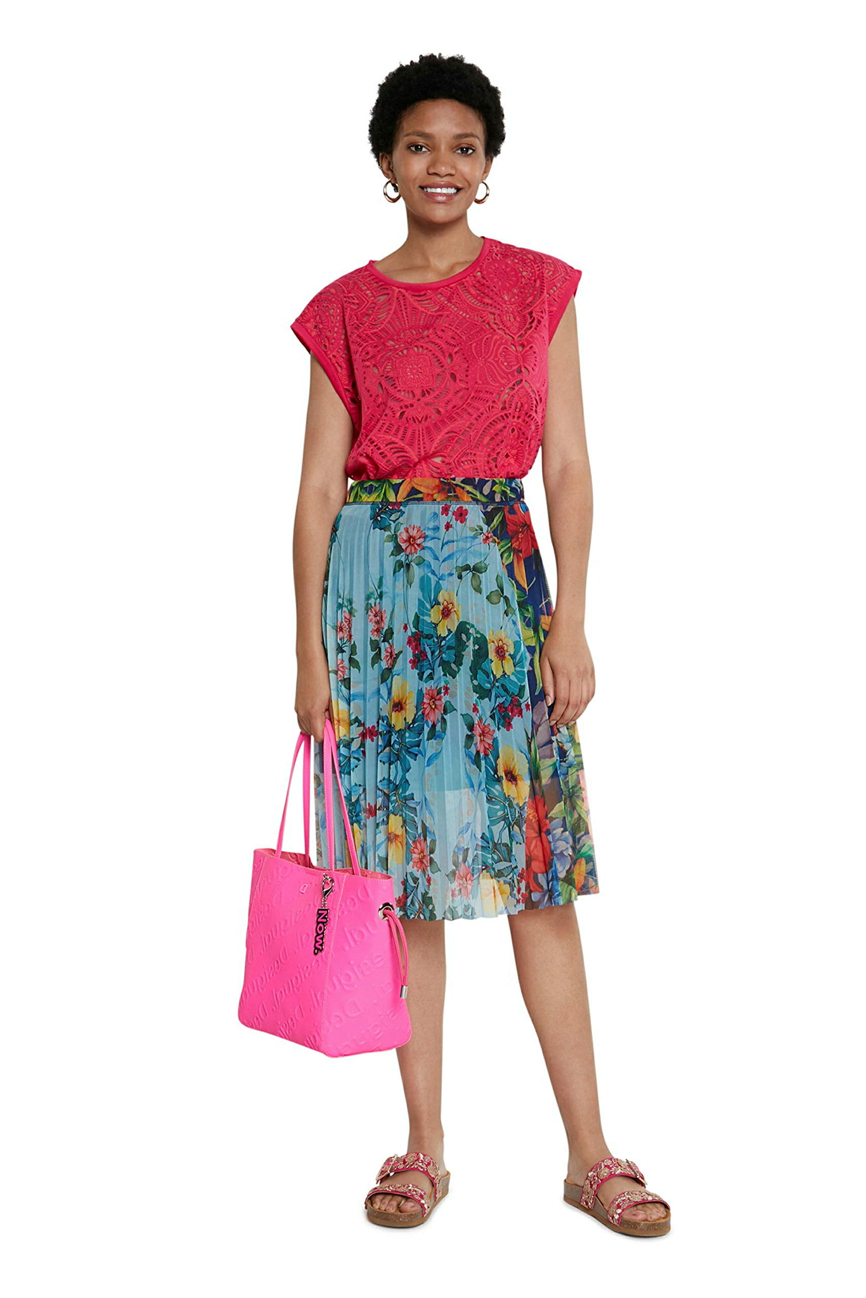Desigual Women's Long Knit Skirt - Stylish & Comfortable Midi Skirt for Casual Wear, Office & Date Night Outfits