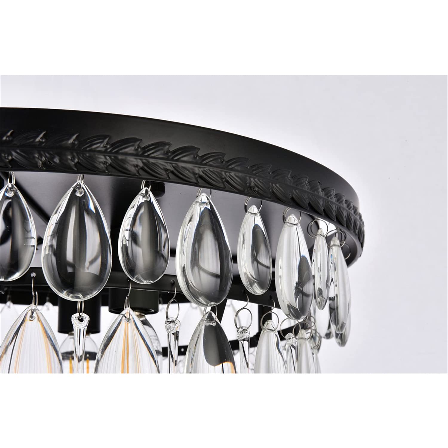 Modern Nordic Black Flush Mount Ceiling Light - 3 Lights Indoor Lighting Fixture for Living Room, Bedroom, and Hallway