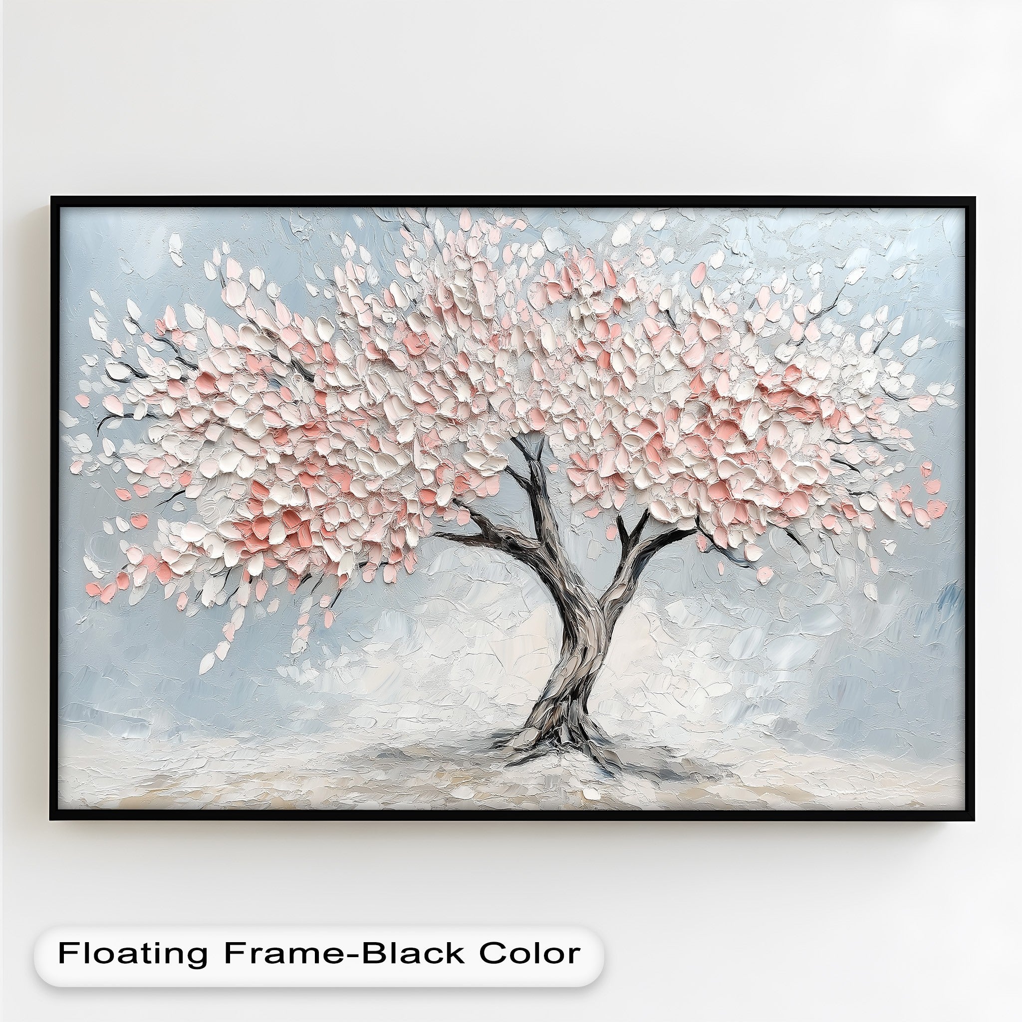 Blossoming Cherry Tree Floral Oil Painting - Handmade Canvas Art for Home Decor, Living Room, Bedroom & Office Wall