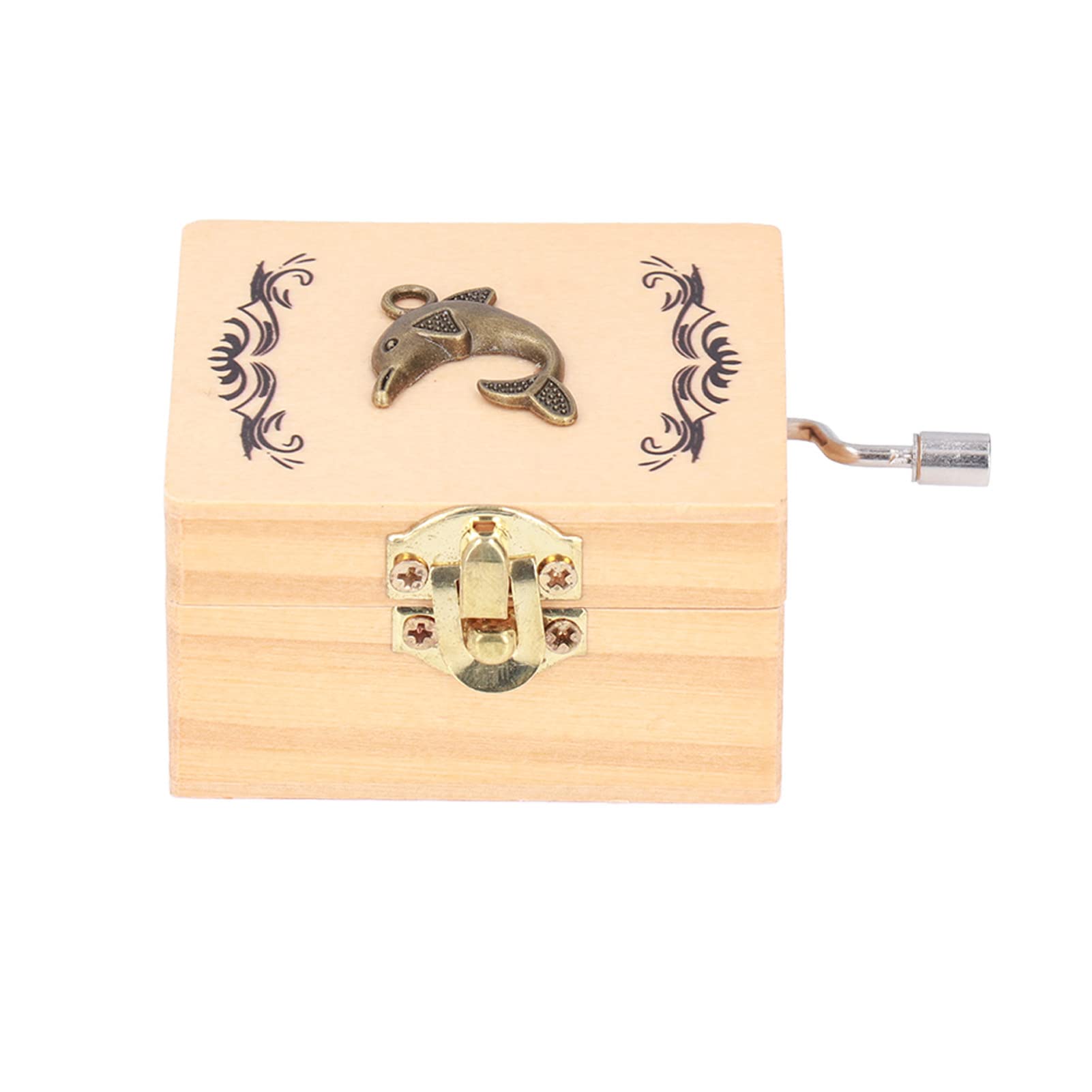 Vintage Wooden Music Box with Dolphin Design - Handcrafted Musical Gift for Birthday, Valentine's Day, Christmas - Perfect for Home, Office & Study Room Decor with Night Light Feature - Ideal for Romantic Ambiance, Relaxation & Gift Giving